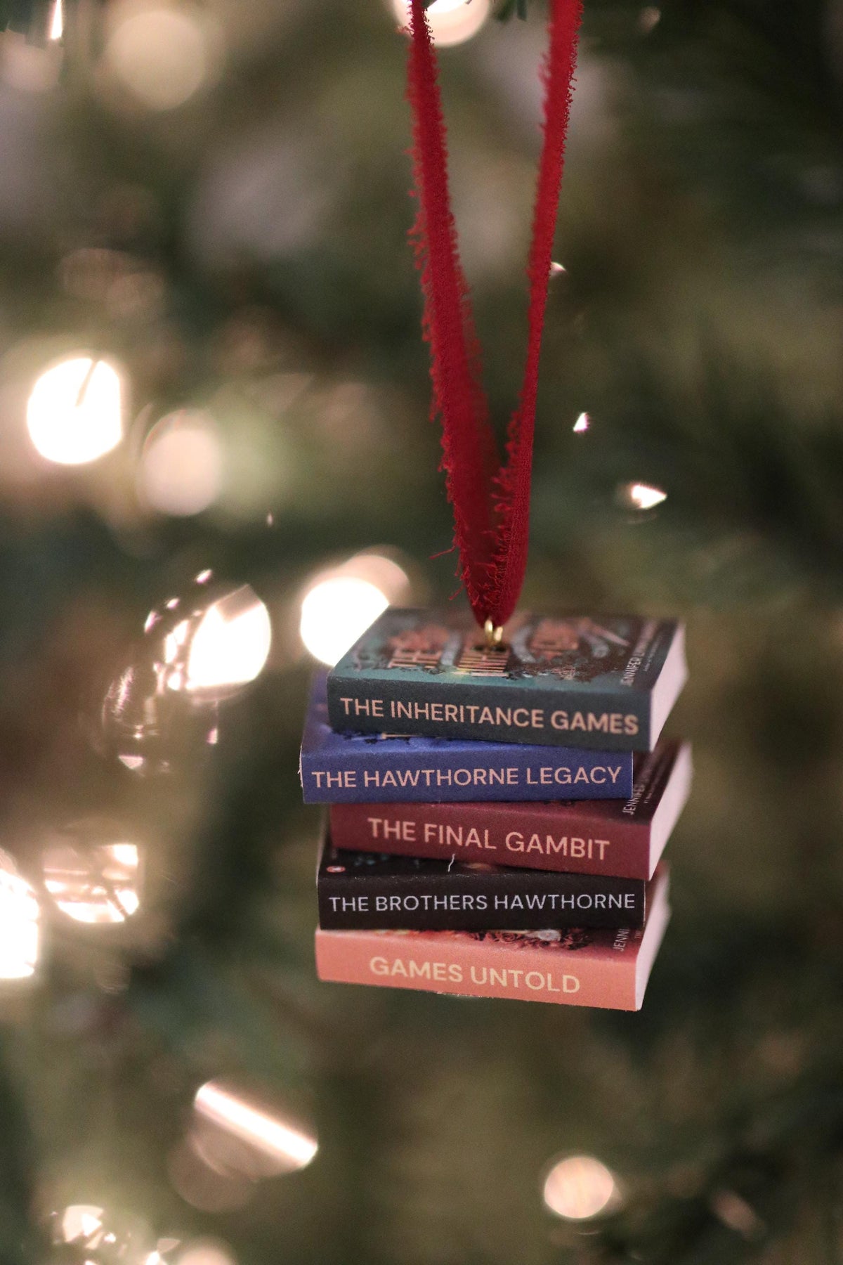 The Inheritance Games Mini Book Stack Ornament