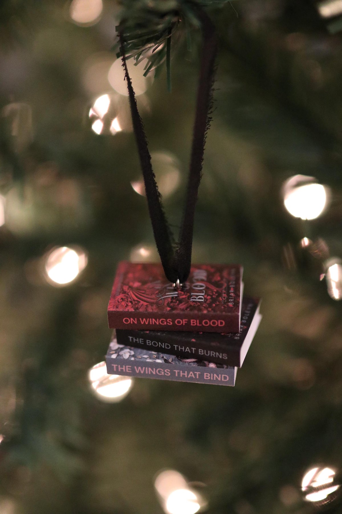 On Wings of Blood Mini Book Stack Ornament