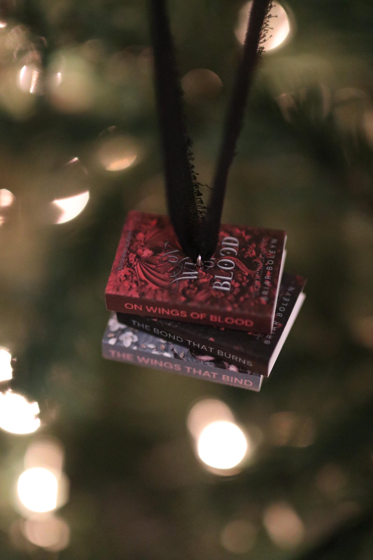 On Wings of Blood Mini Book Stack Ornament