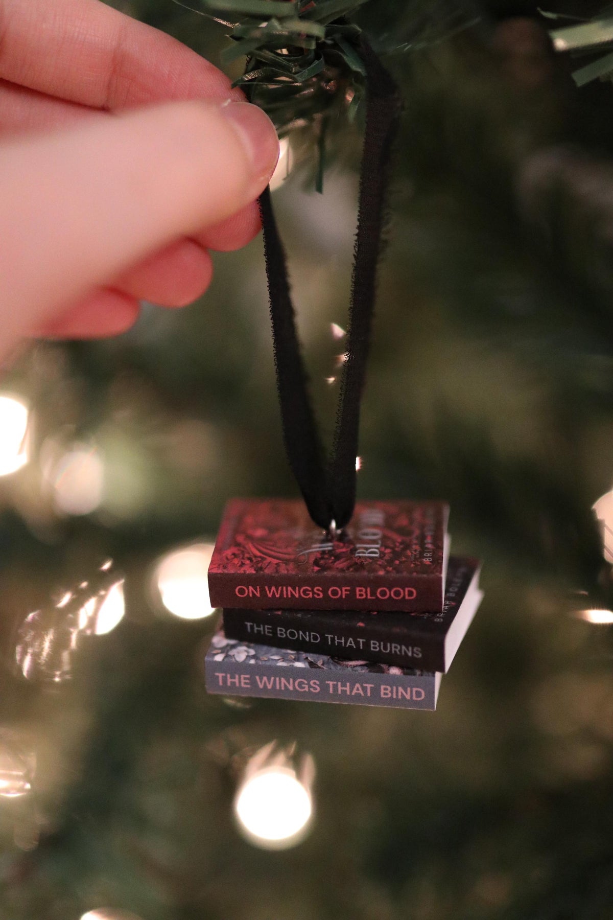 On Wings of Blood Mini Book Stack Ornament