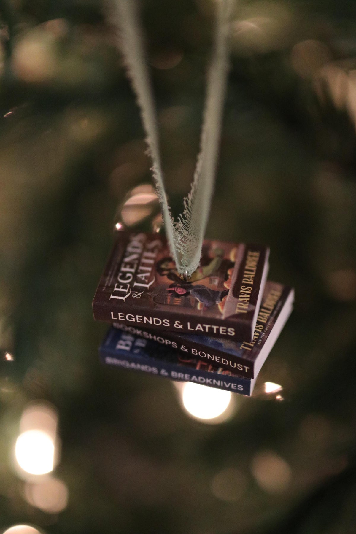 Legends and Lattes Mini Book Stack Ornament