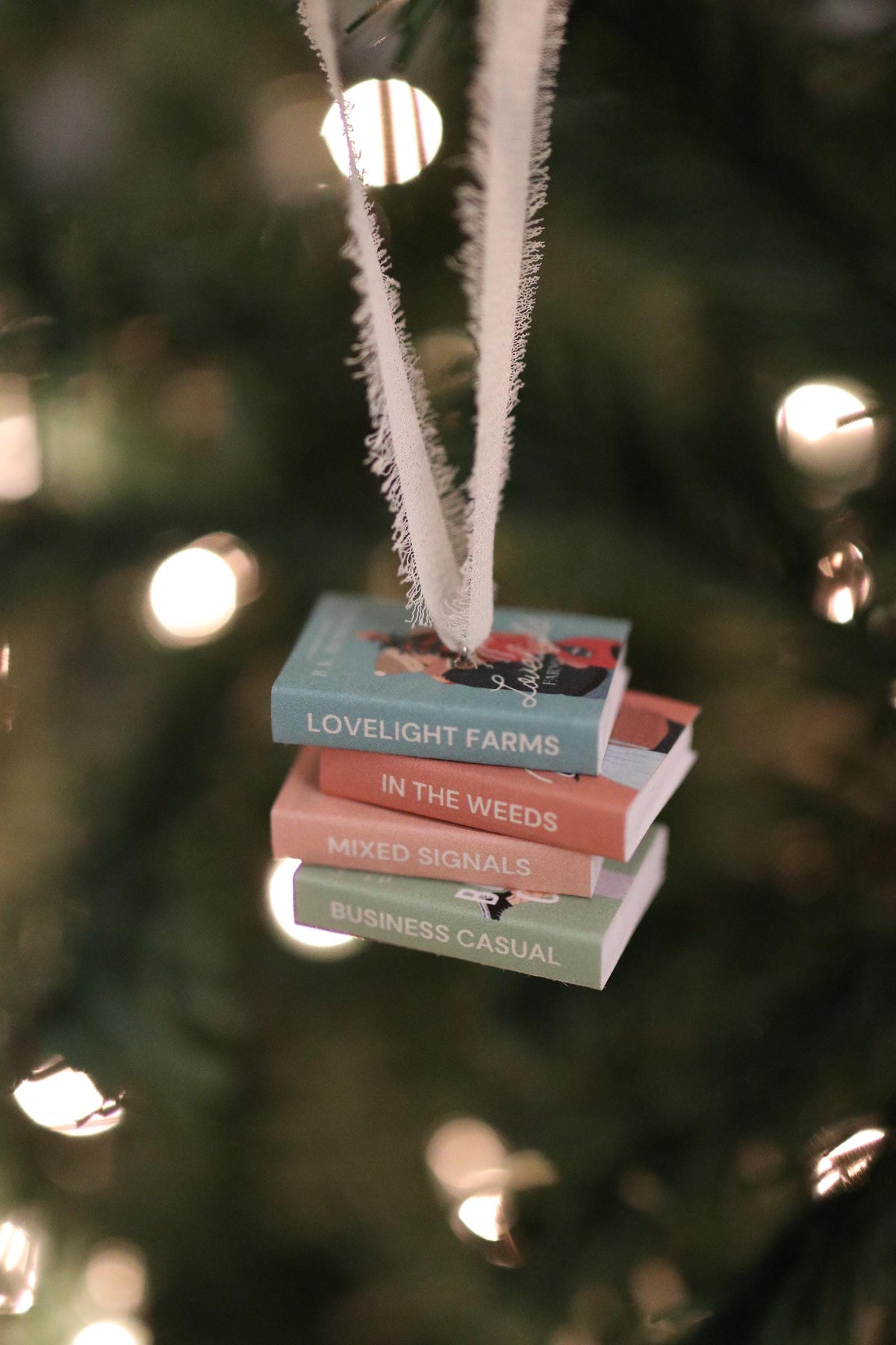 Lovelight Farms Mini Book Stack Ornament