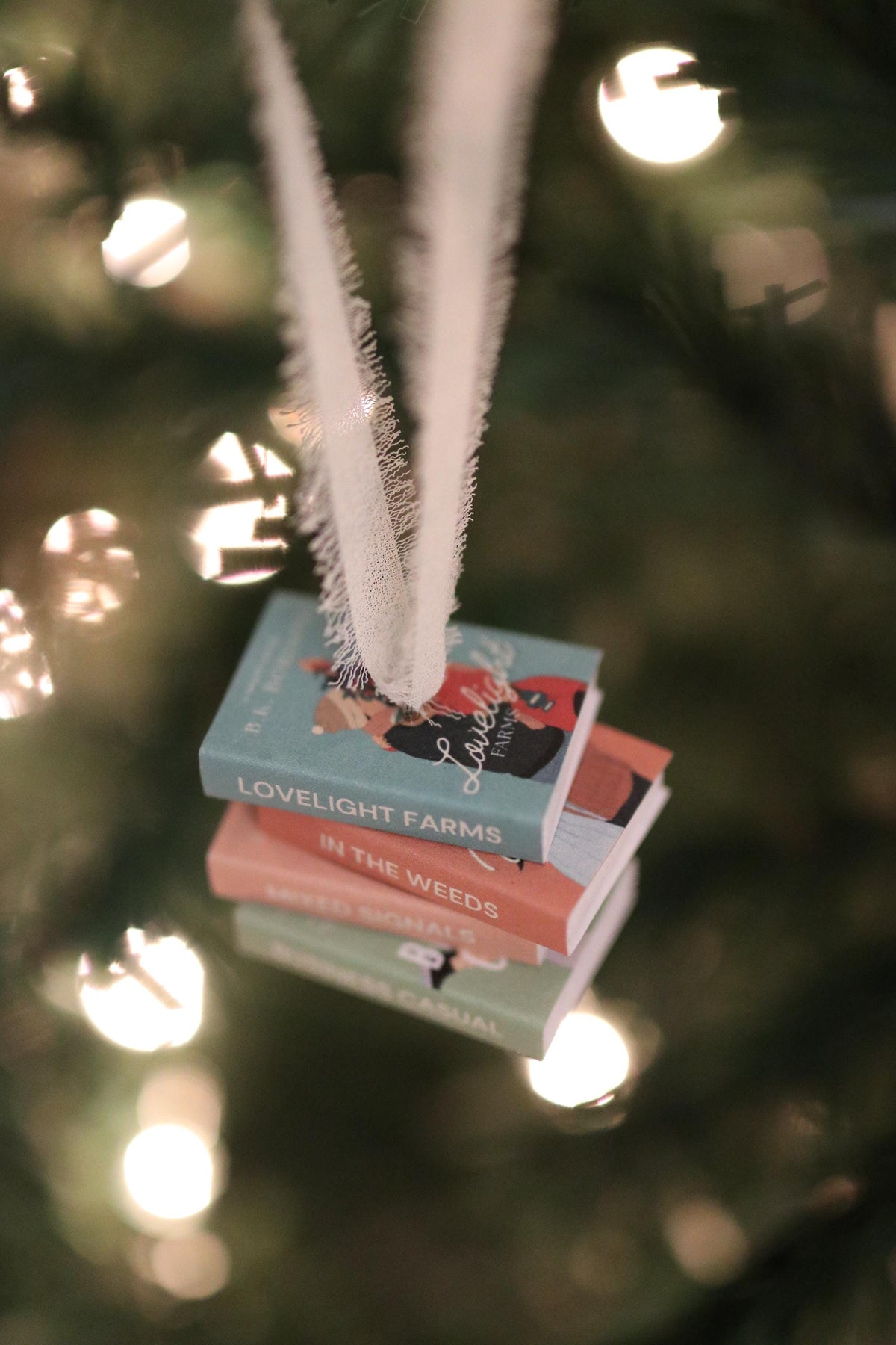 Lovelight Farms Mini Book Stack Ornament