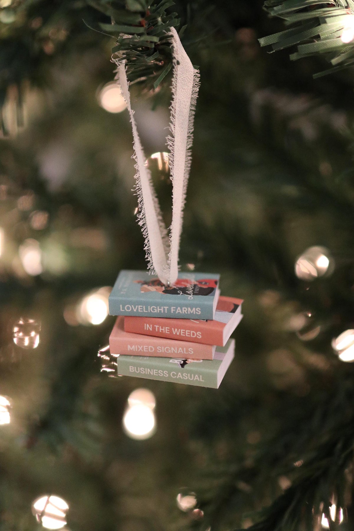Lovelight Farms Mini Book Stack Ornament