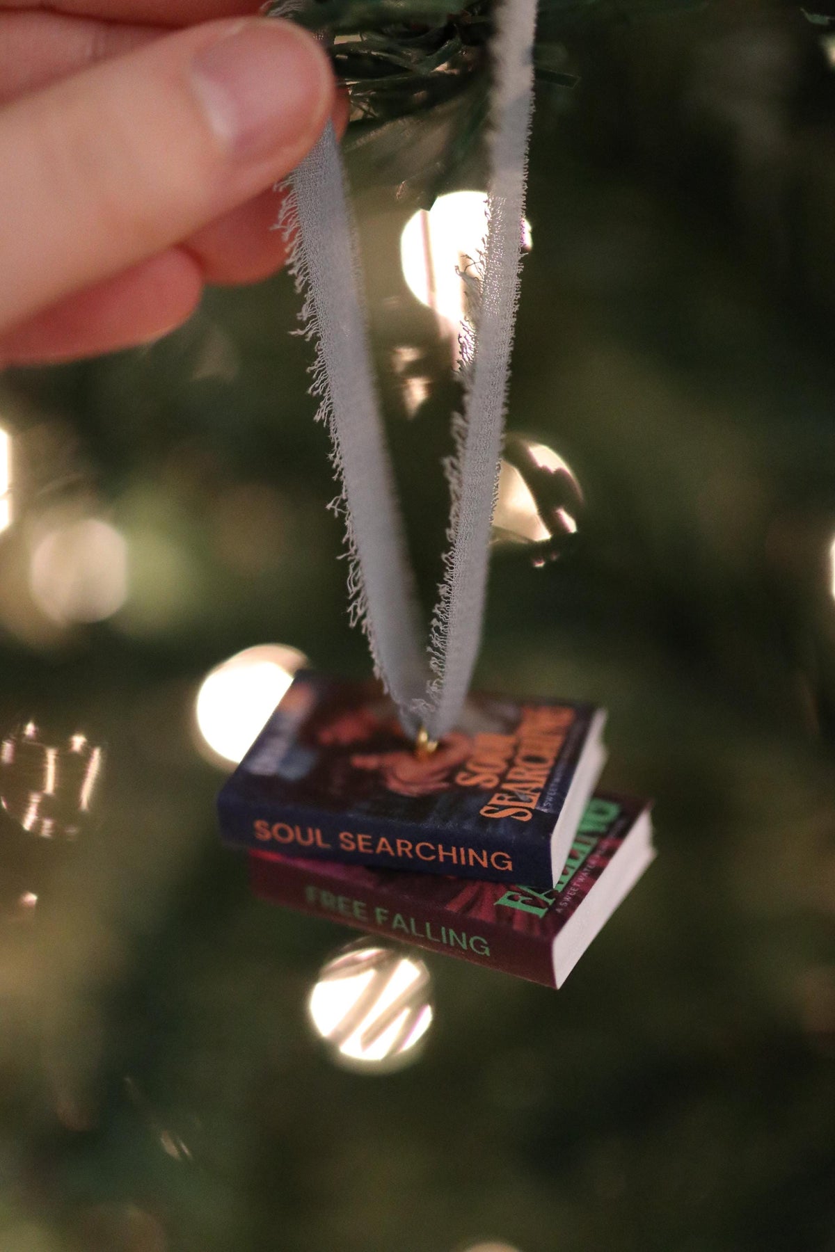Soul Searching Mini Book Stack Ornament