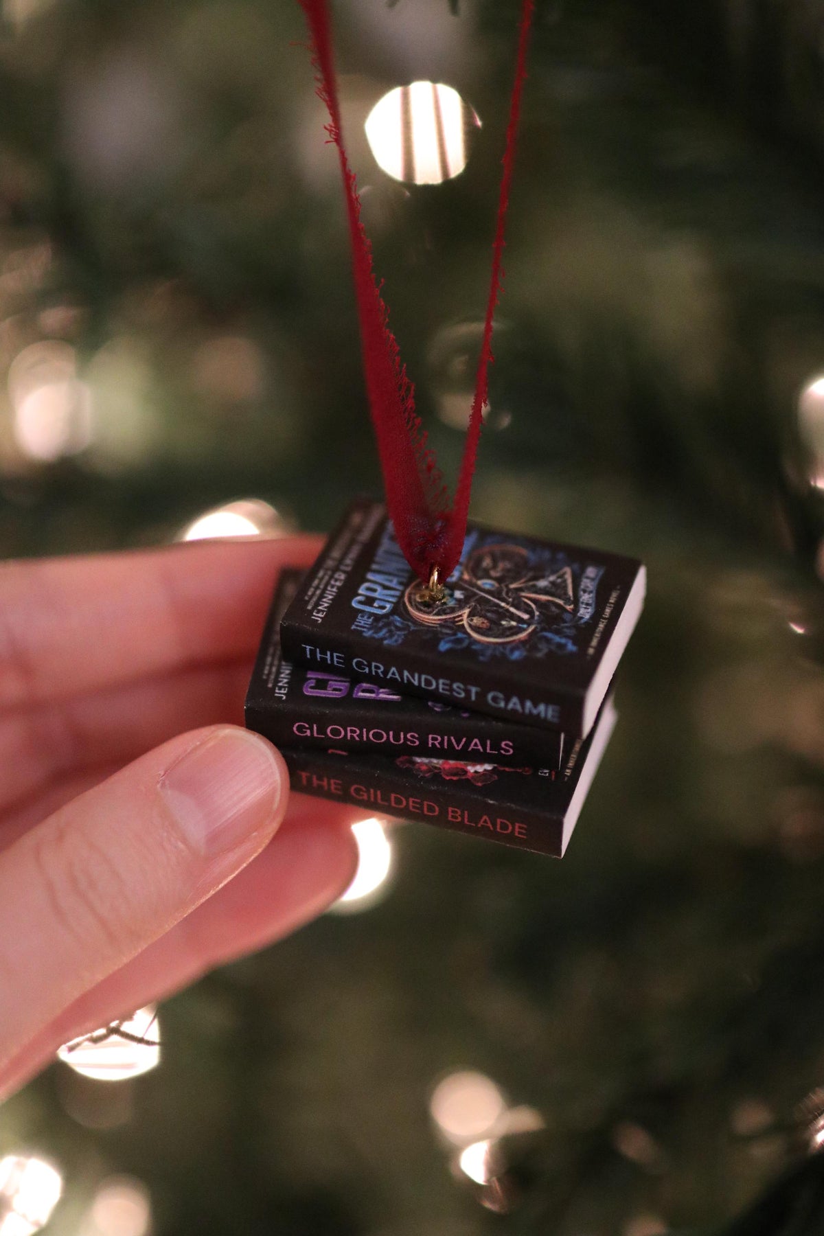 The Grandest Games Mini Book Stack Ornament