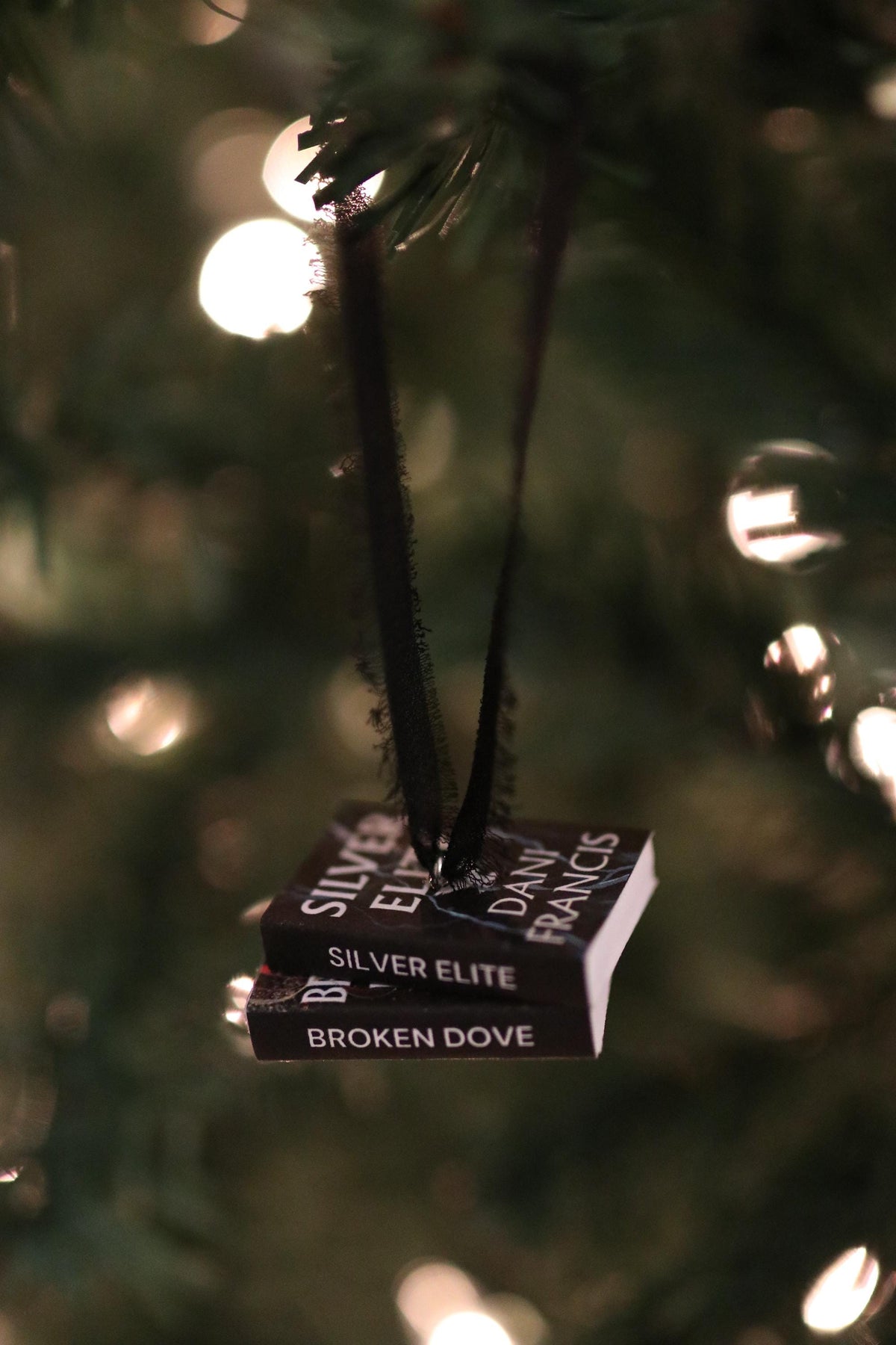 Silver Elite Mini Book Stack Ornament
