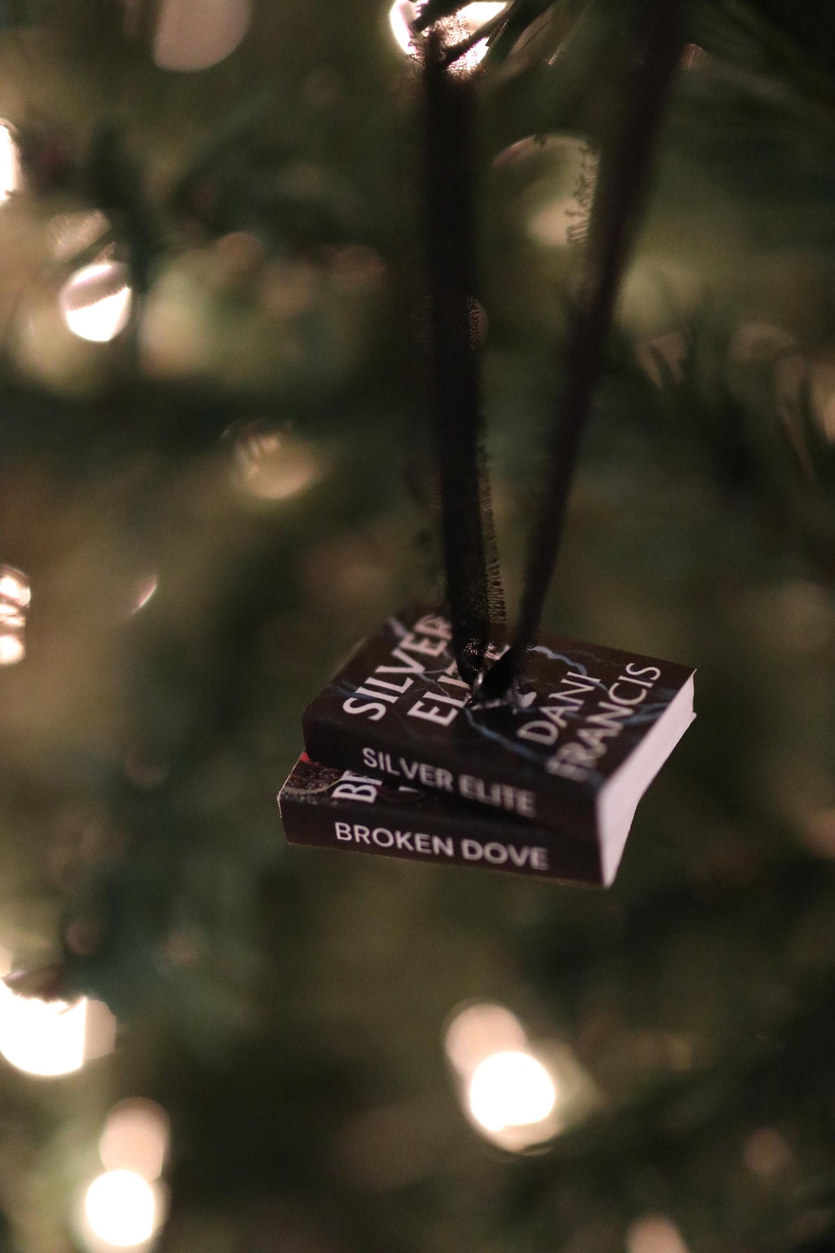 Silver Elite Mini Book Stack Ornament