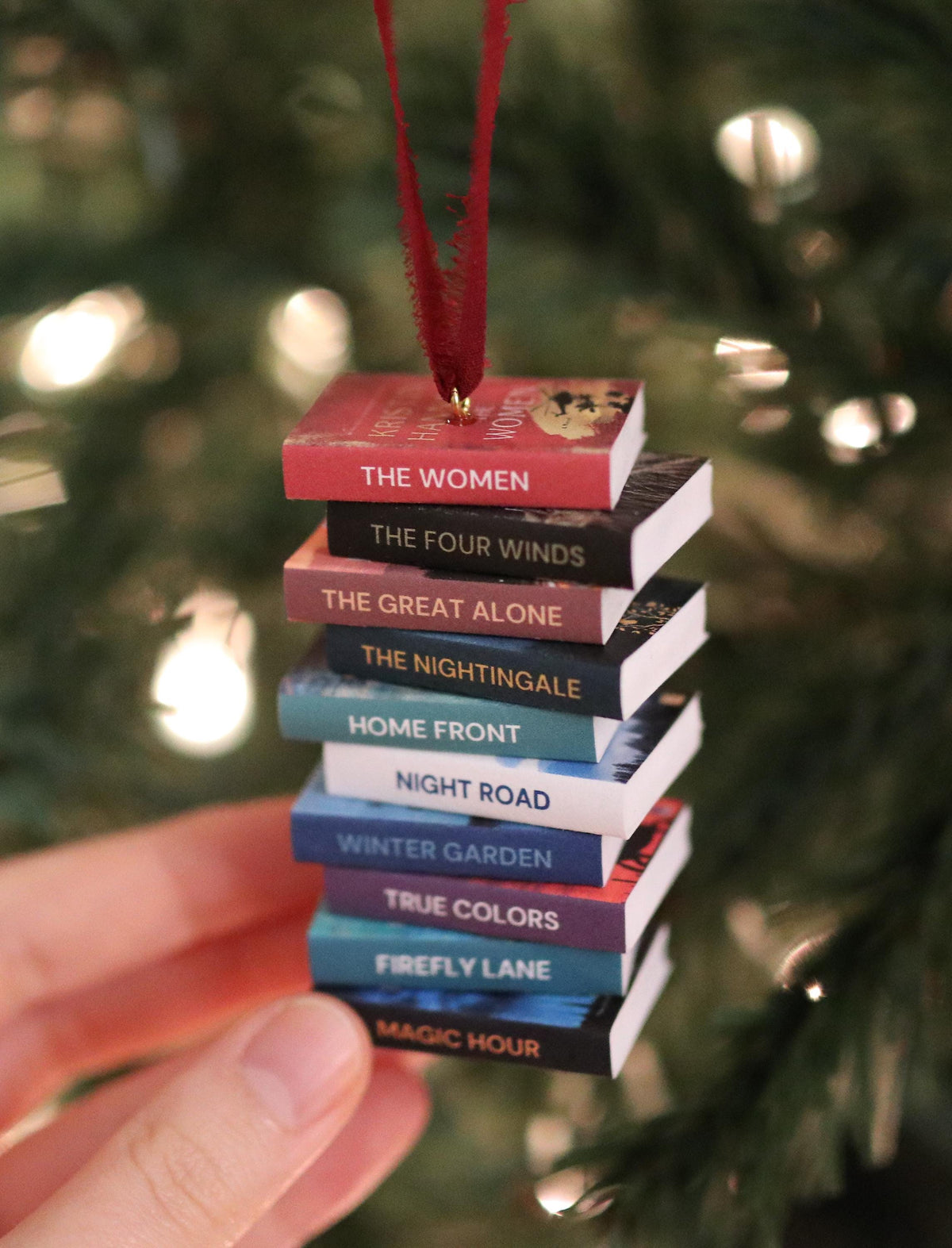 Kristin Hannah Mini Book Stack Ornament