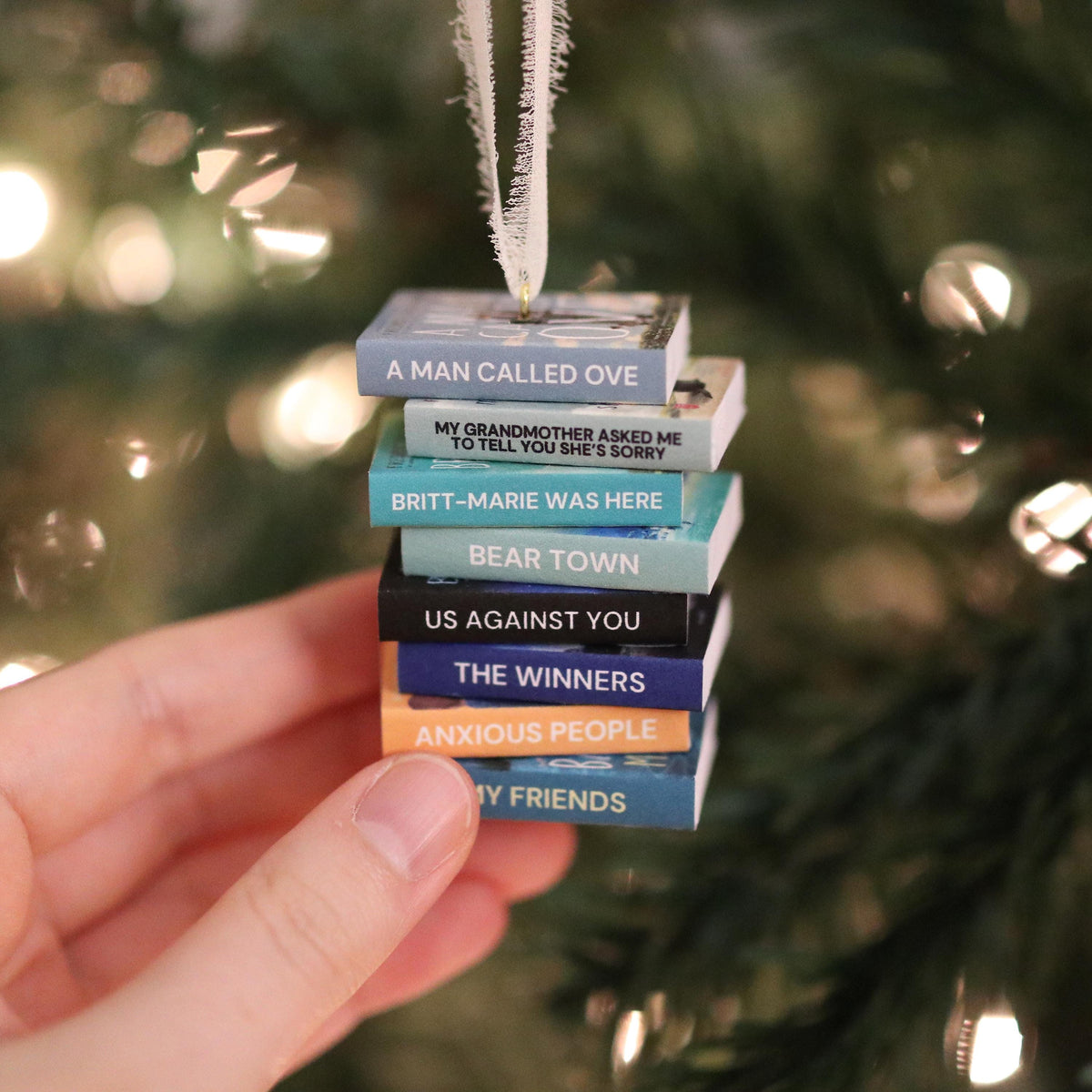 Fredrik Backman Mini Book Stack Ornament
