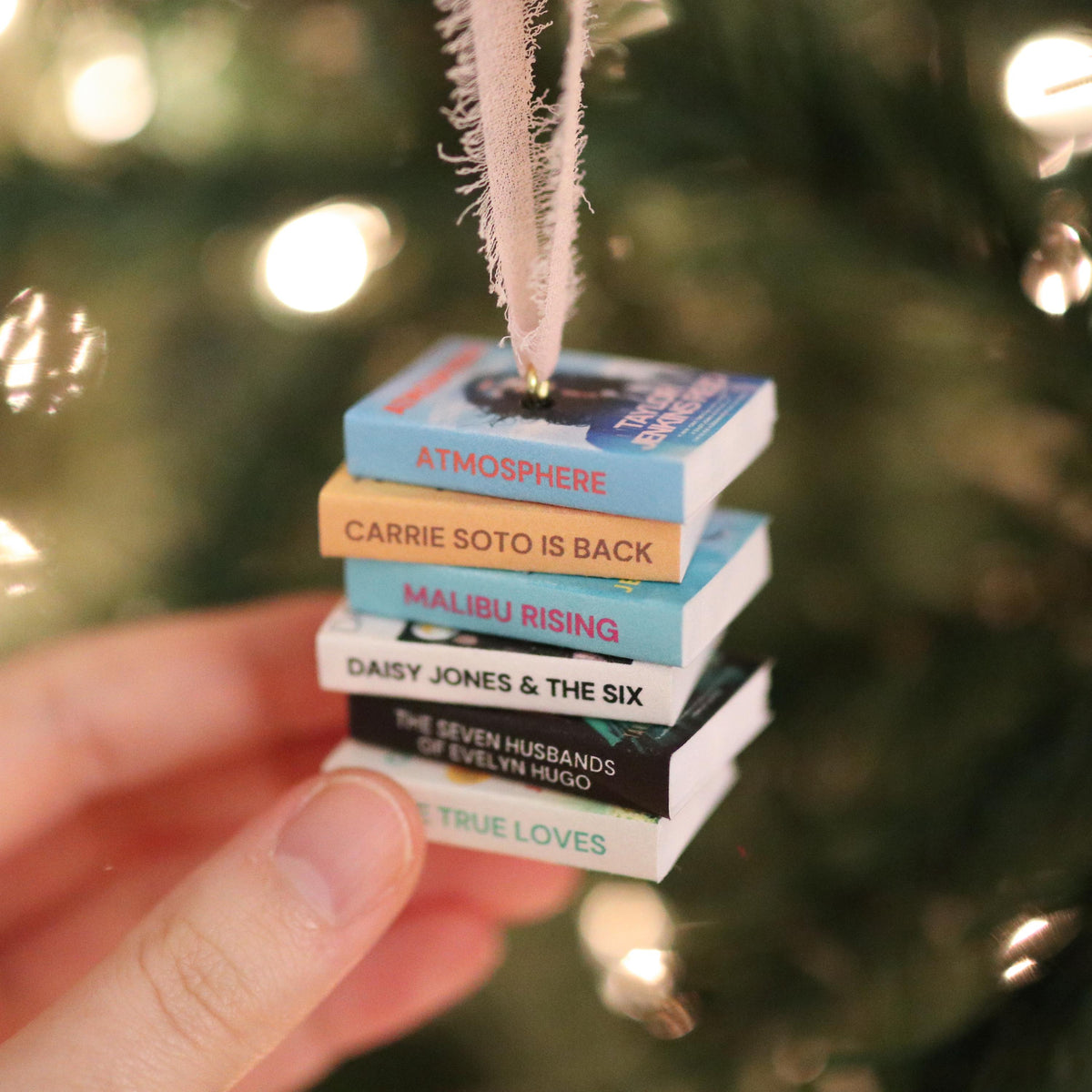 Taylor Jenkins Reid Mini Book Stack Ornament