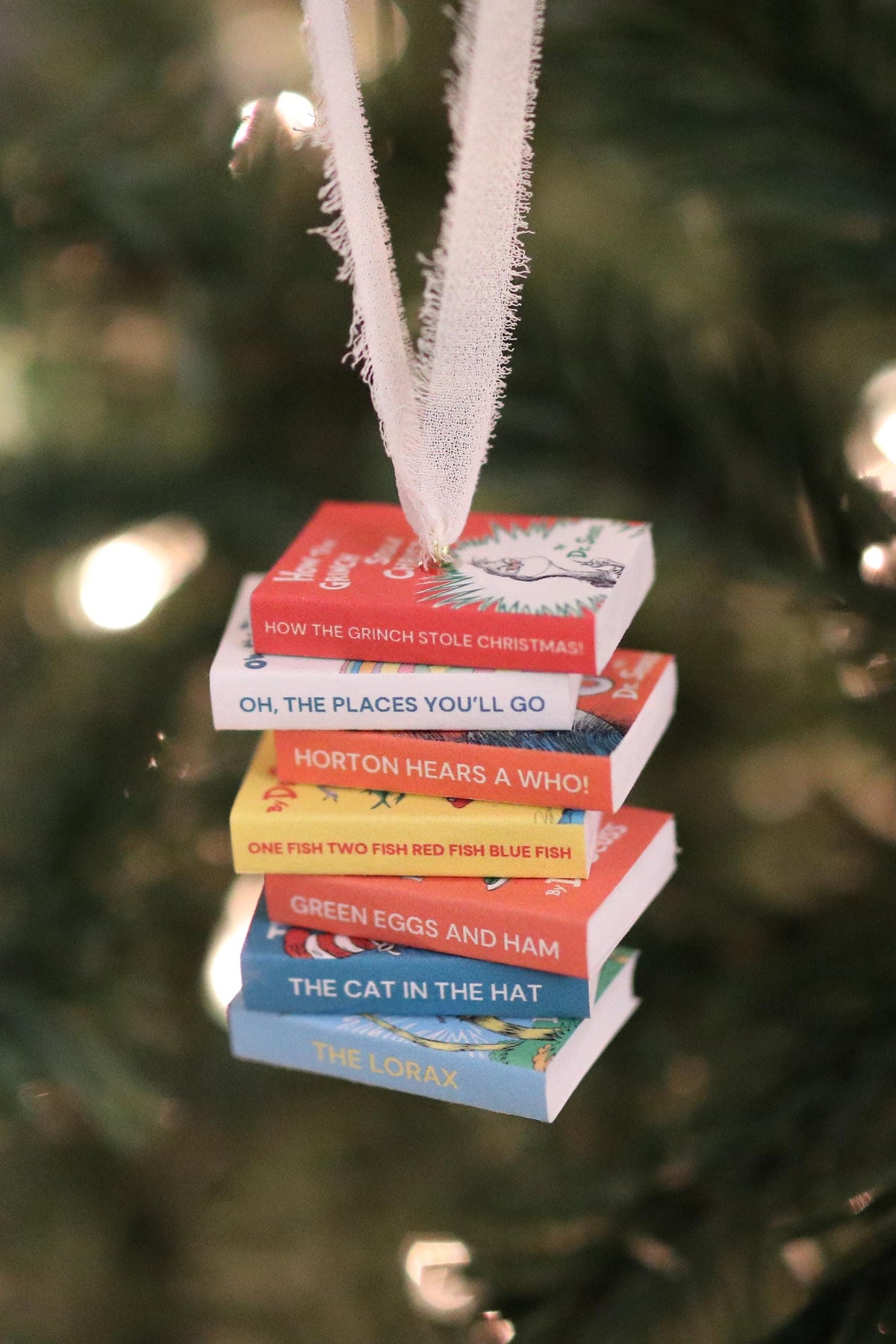 Dr Seuss Mini Book Stack Ornament