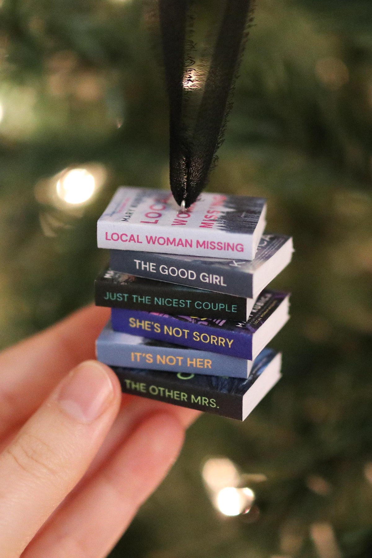 Mary Kubica Mini Book Stack Ornament