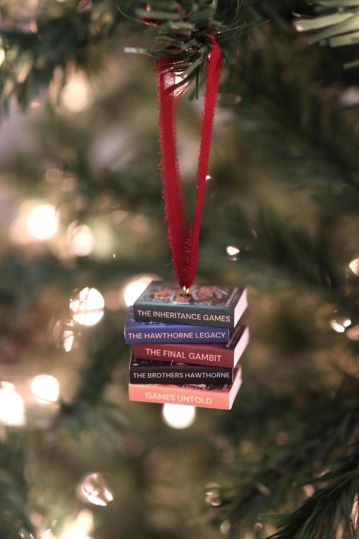 The Inheritance Games Mini Book Stack Ornament