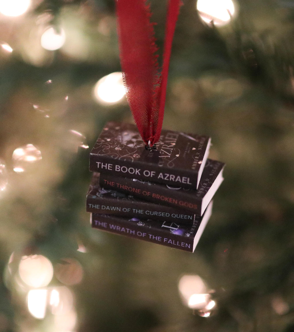 The Book of Azrael Mini Book Stack Ornament