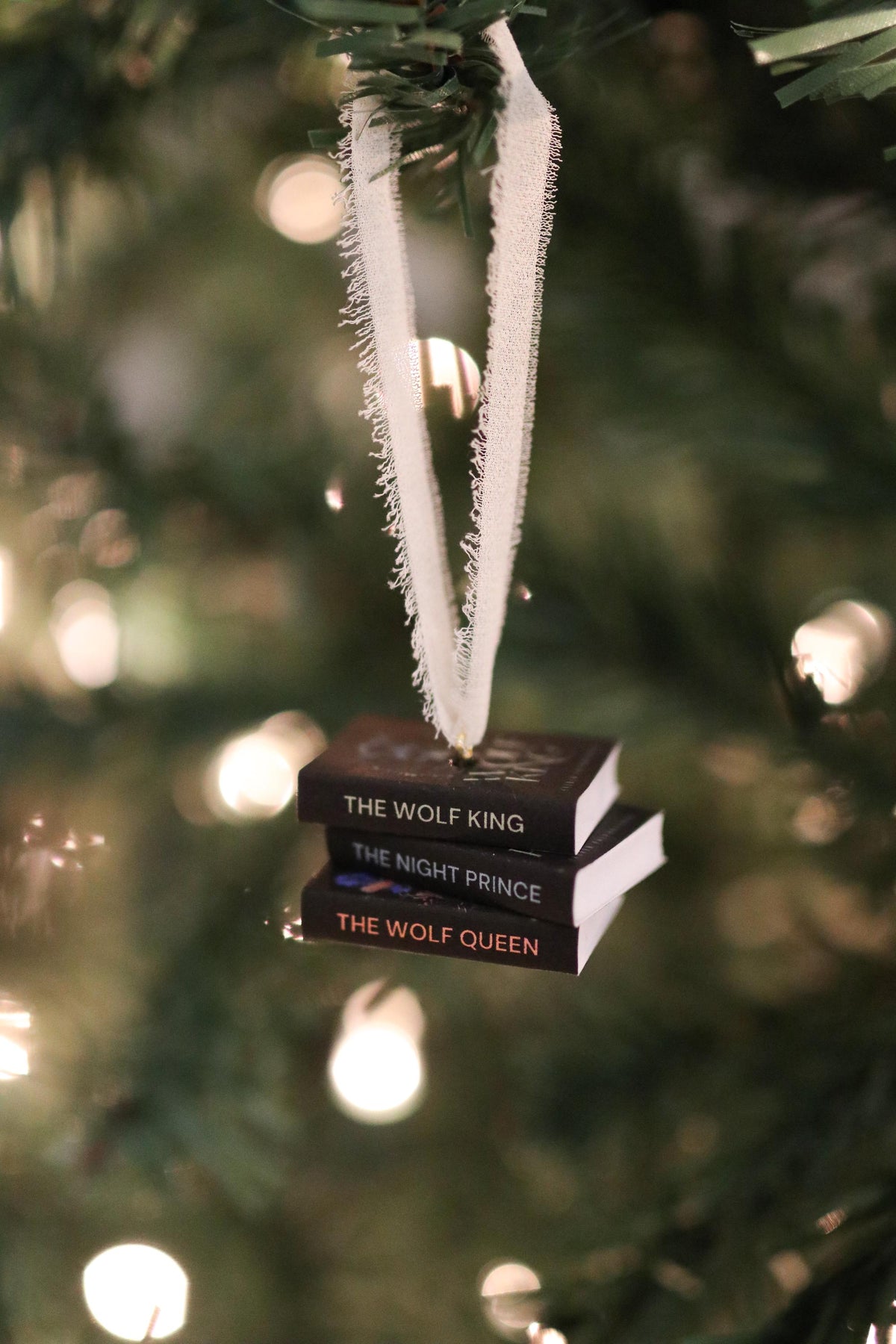 The Wolf King Mini Book Stack Ornament