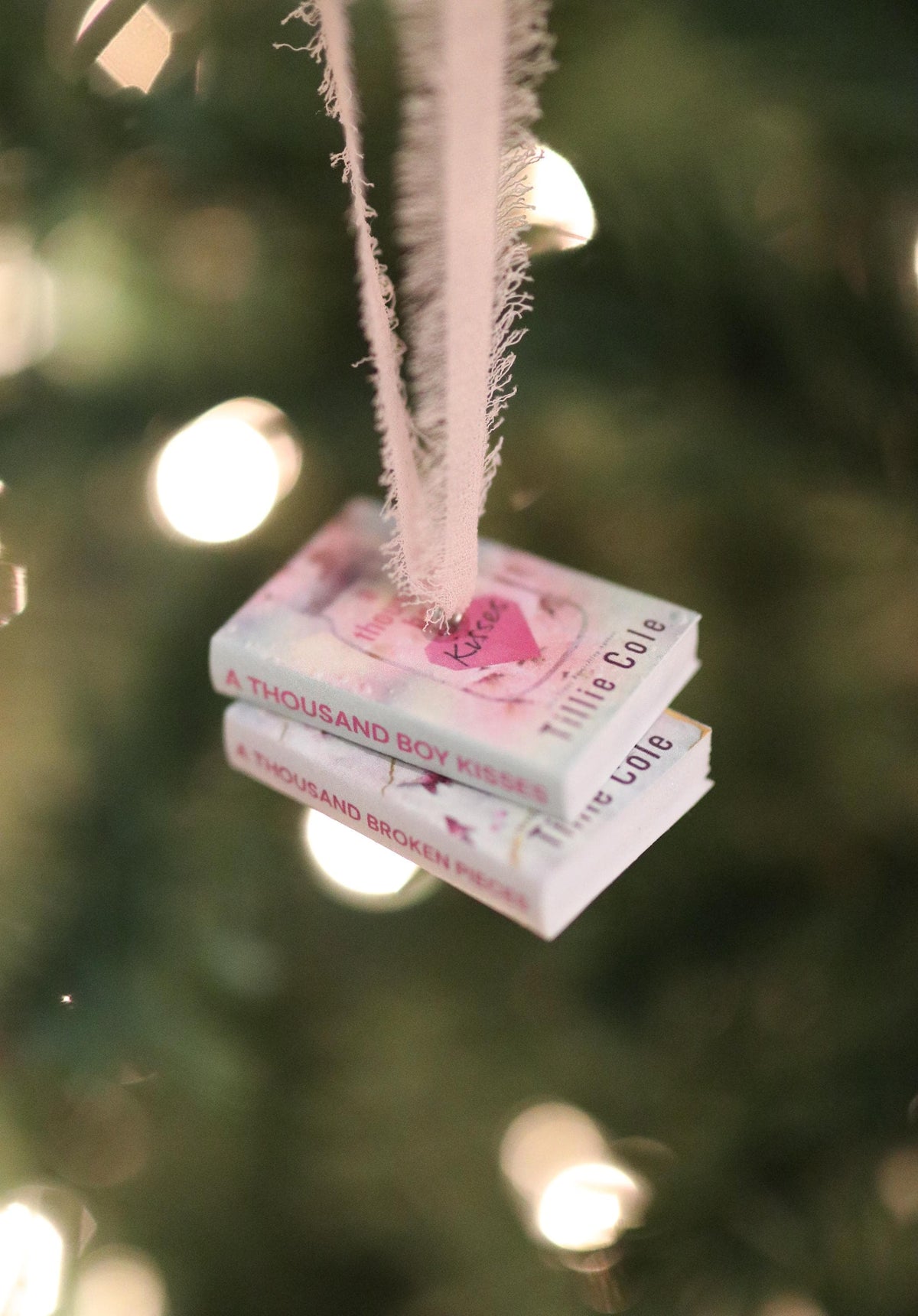 A Thousand Boy Kisses Mini Book Stack Ornament