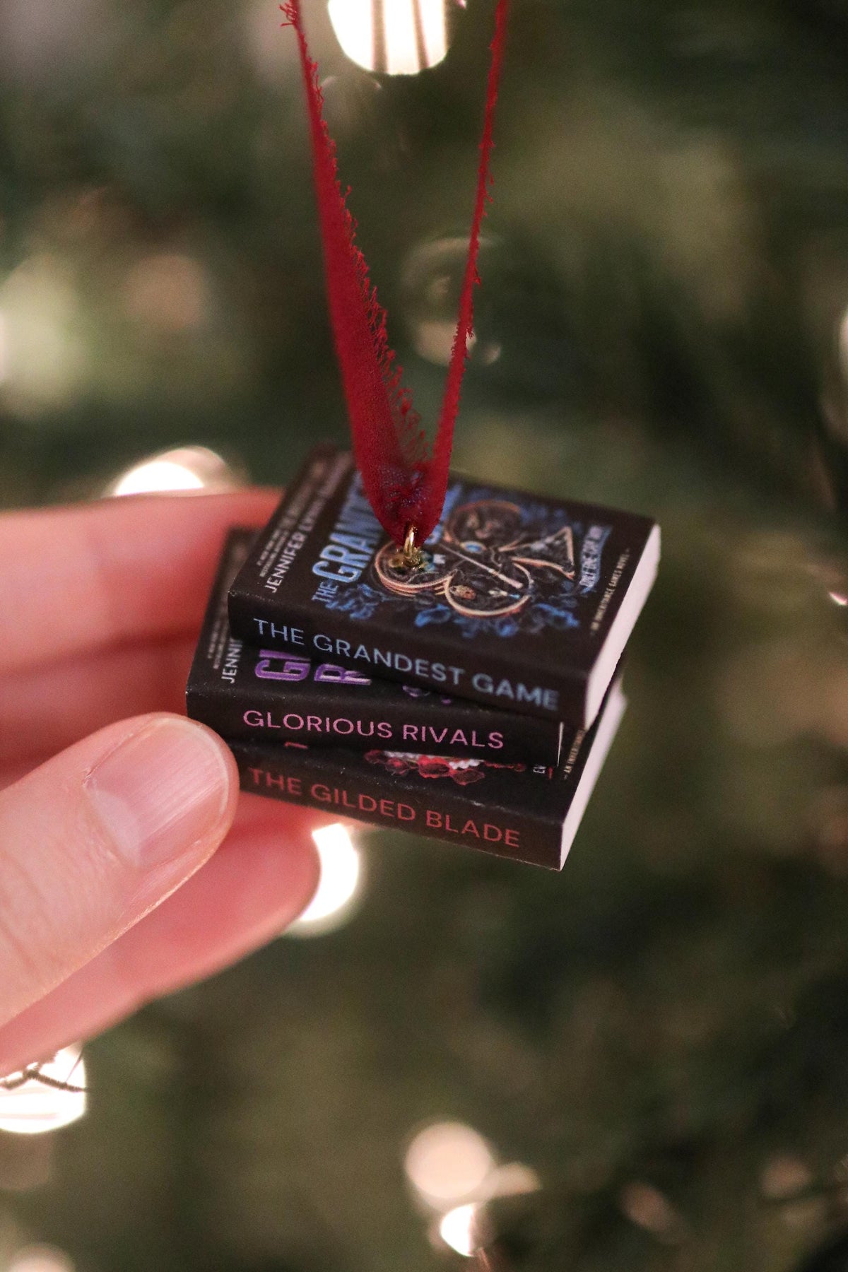 The Grandest Games Mini Book Stack Ornament