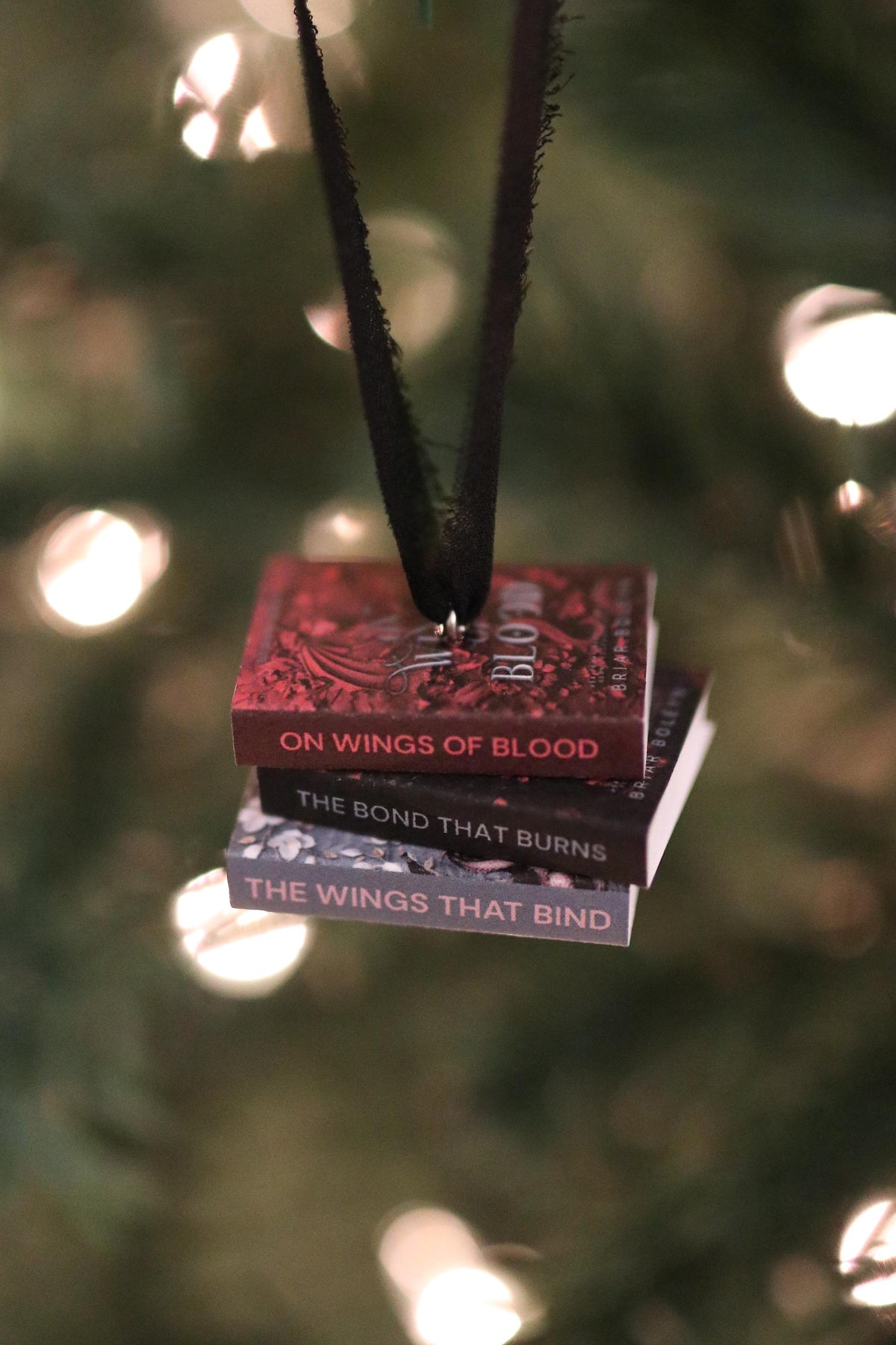 On Wings of Blood Mini Book Stack Ornament