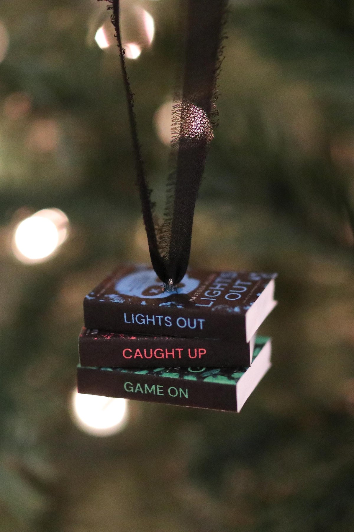 Lights Out Mini Book Stack Ornament