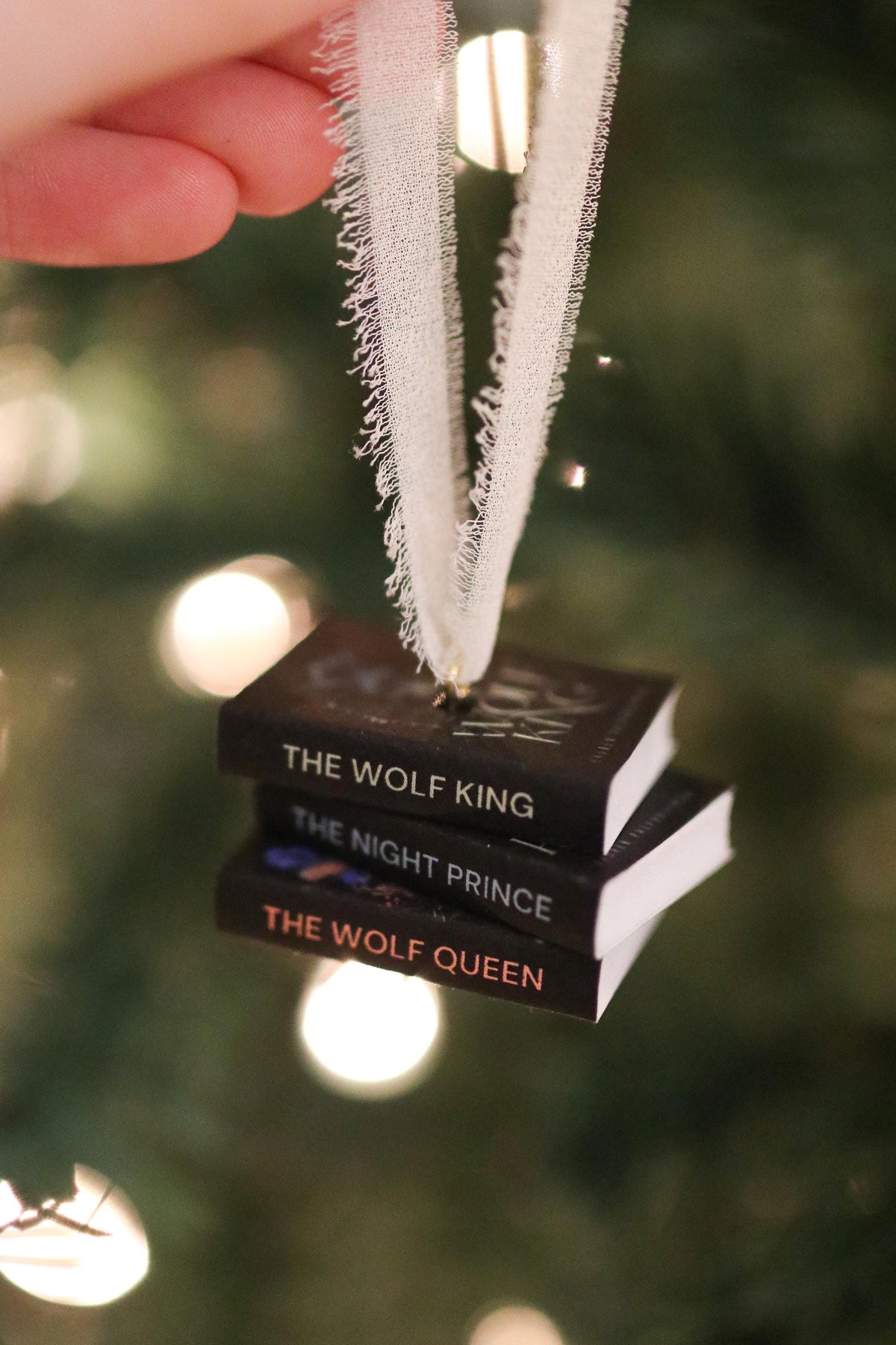 The Wolf King Mini Book Stack Ornament