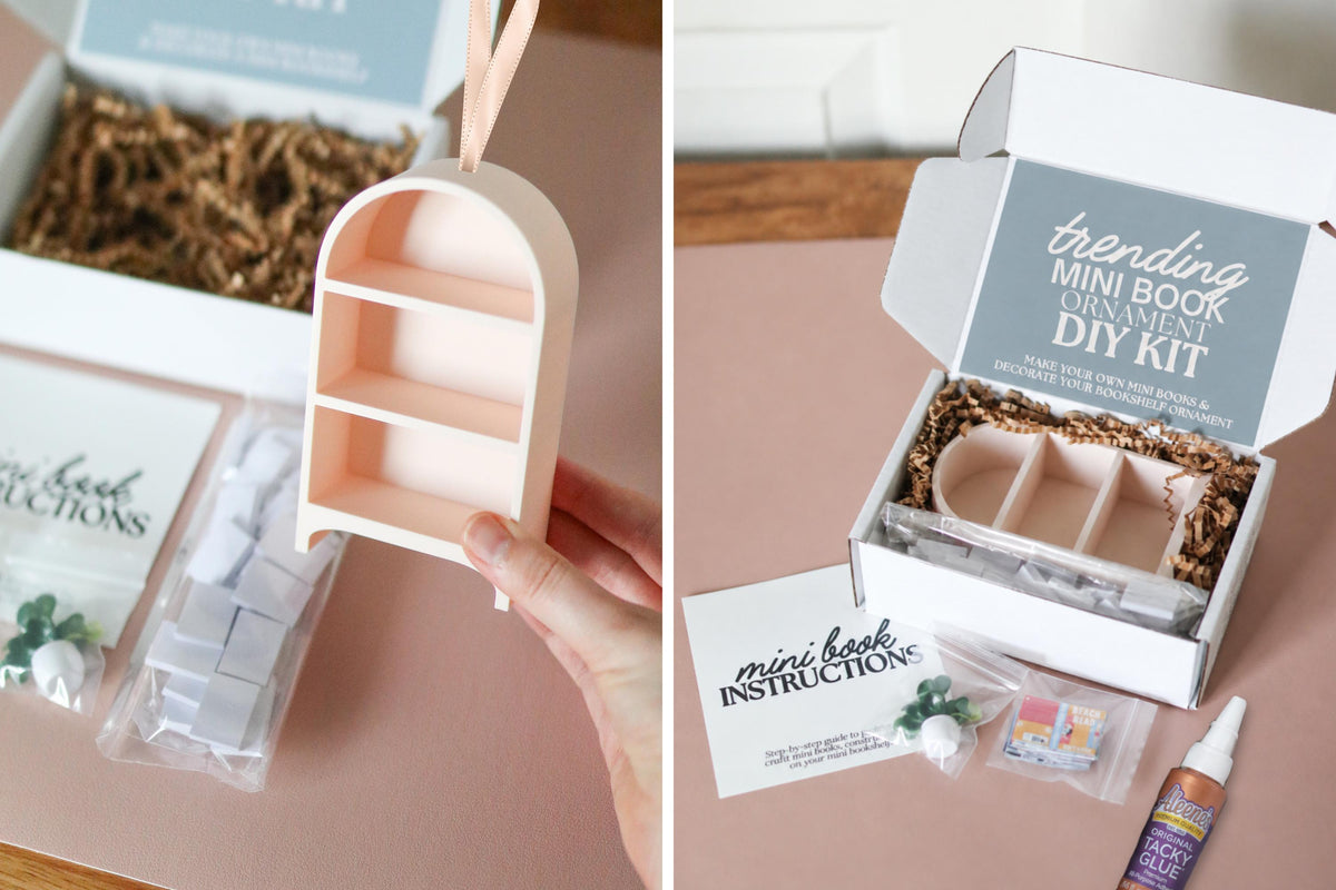 DIY Trending Ornament Mini Book Kit | Activity Books Decor bookclub Miniature Bookish Gift Reading Bookcase craft bookshelf reader cute