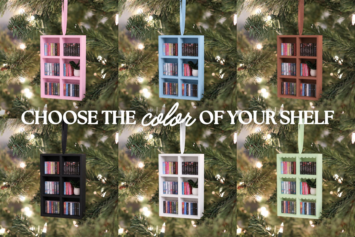 Handmade YA Mini Bookshelf Ornament