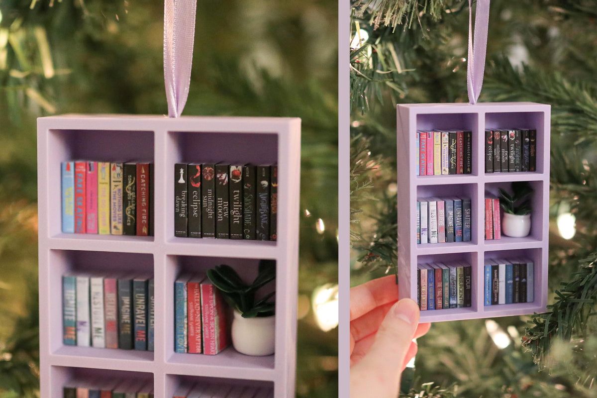 Handmade YA Mini Bookshelf Ornament
