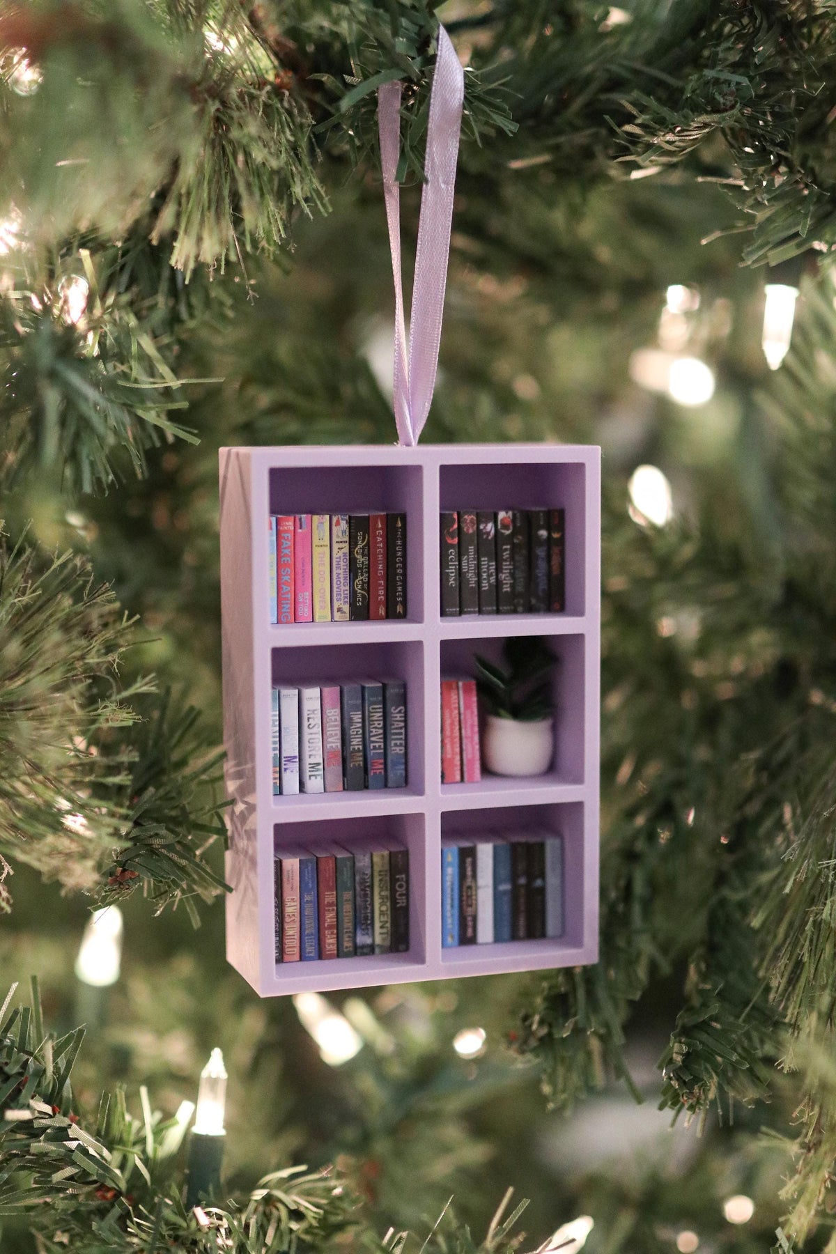 Handmade YA Mini Bookshelf Ornament