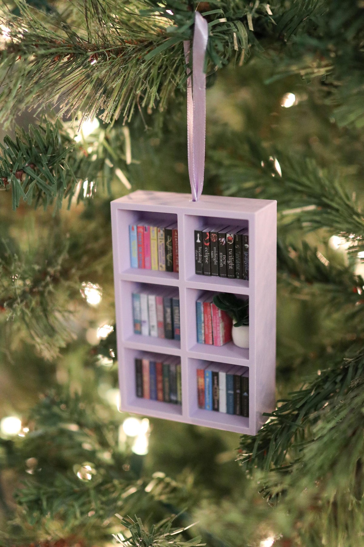 Handmade YA Mini Bookshelf Ornament