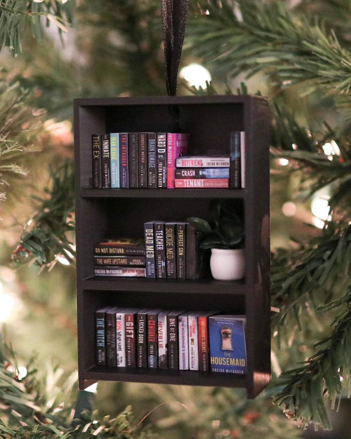 Handmade Freida McFadden Mini Bookshelf Ornament