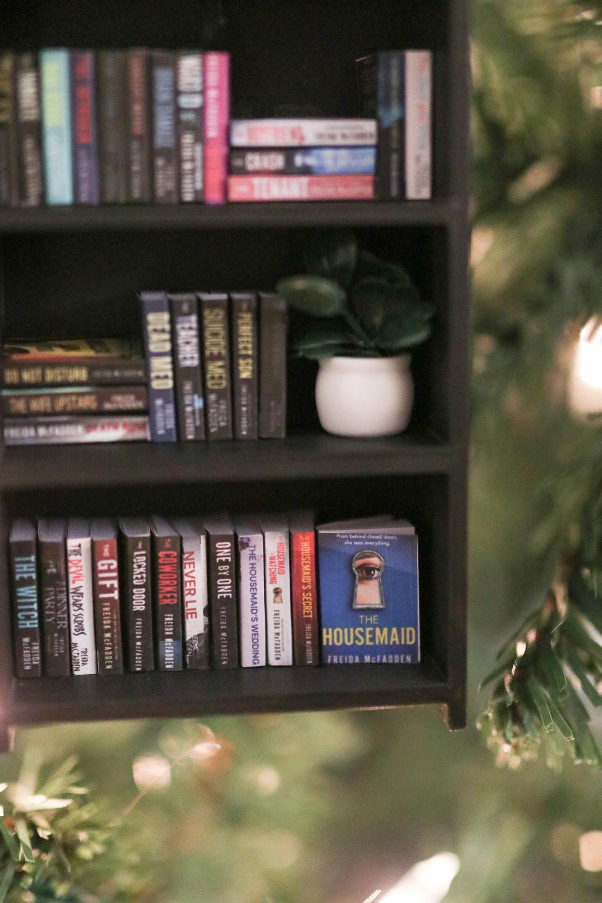 Handmade Freida McFadden Mini Bookshelf Ornament