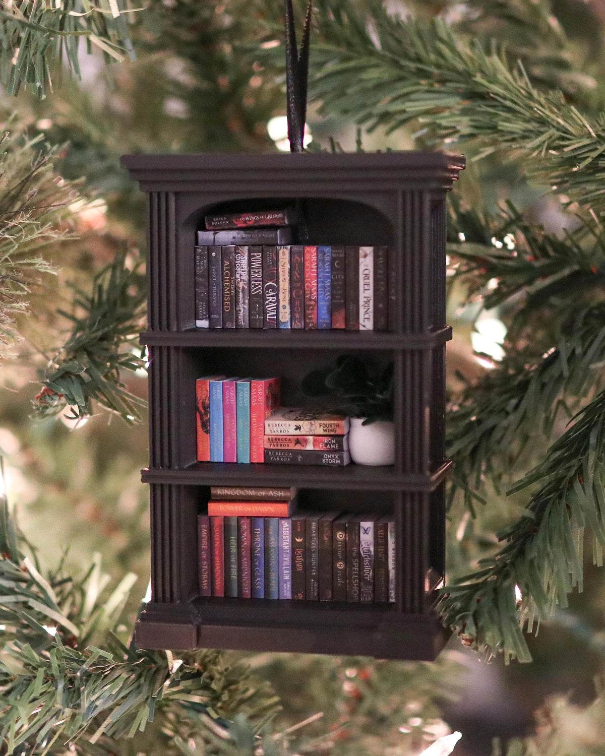 Handmade Fantasy Mini Bookshelf Ornament