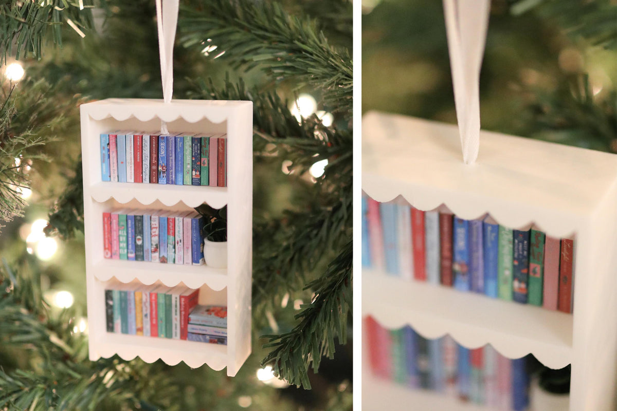 Handmade Christmas Mini Bookshelf Ornament
