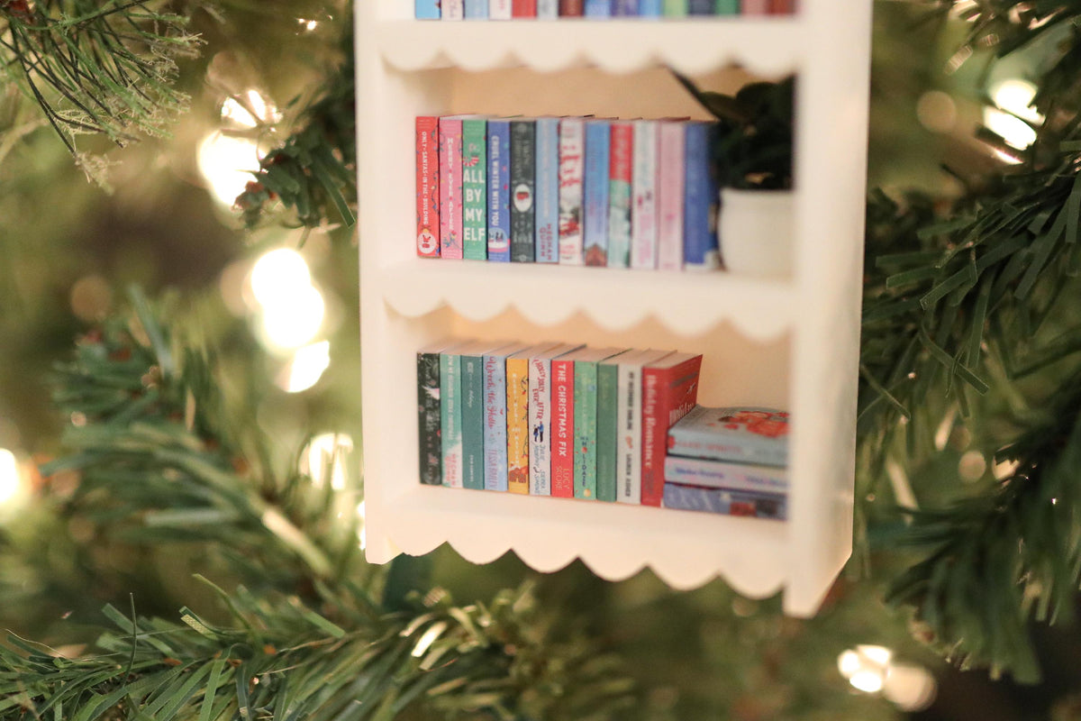 Handmade Christmas Mini Bookshelf Ornament
