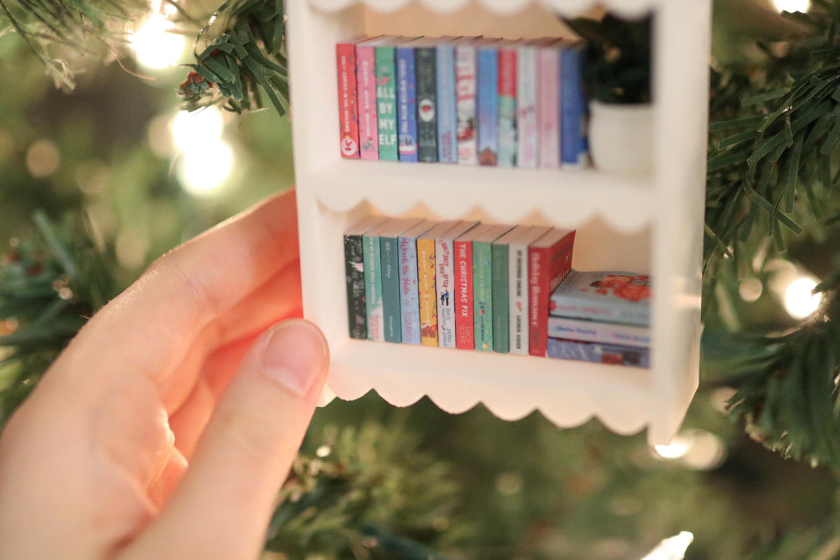 Handmade Christmas Mini Bookshelf Ornament