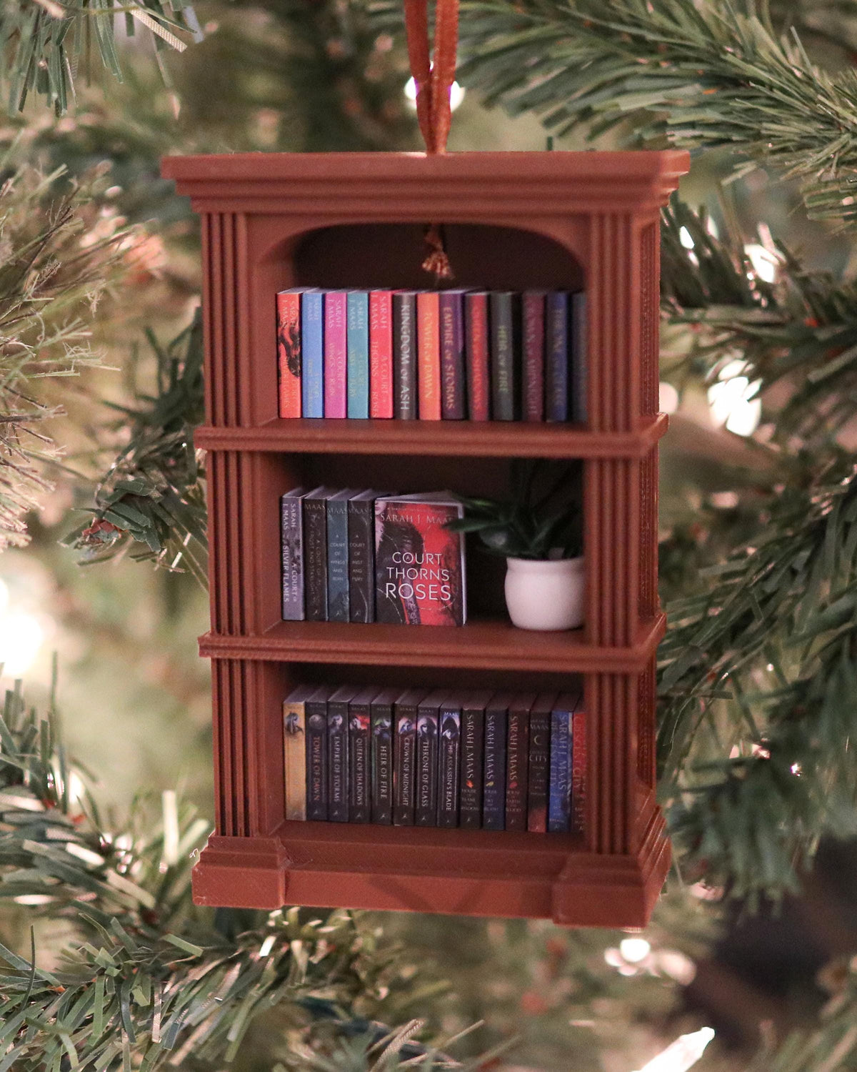 Handmade SJM Mini Bookshelf Ornament
