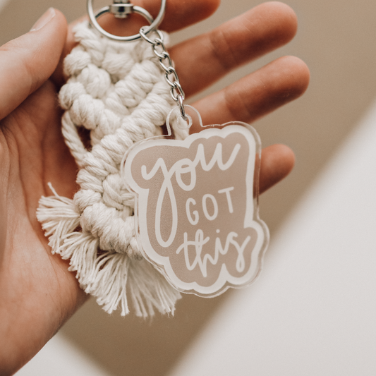 You Got This Macrame Keychain Set