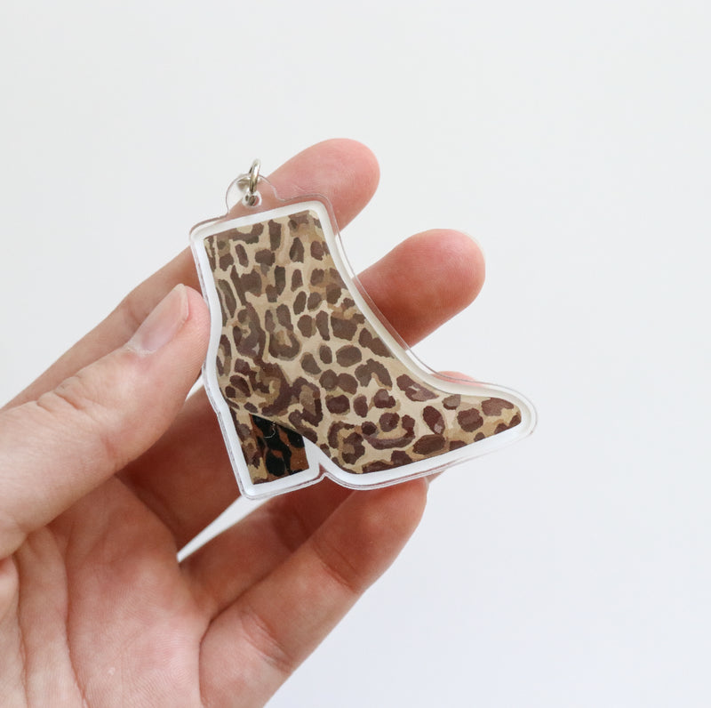 Leopard Boot Acrylic Keychain