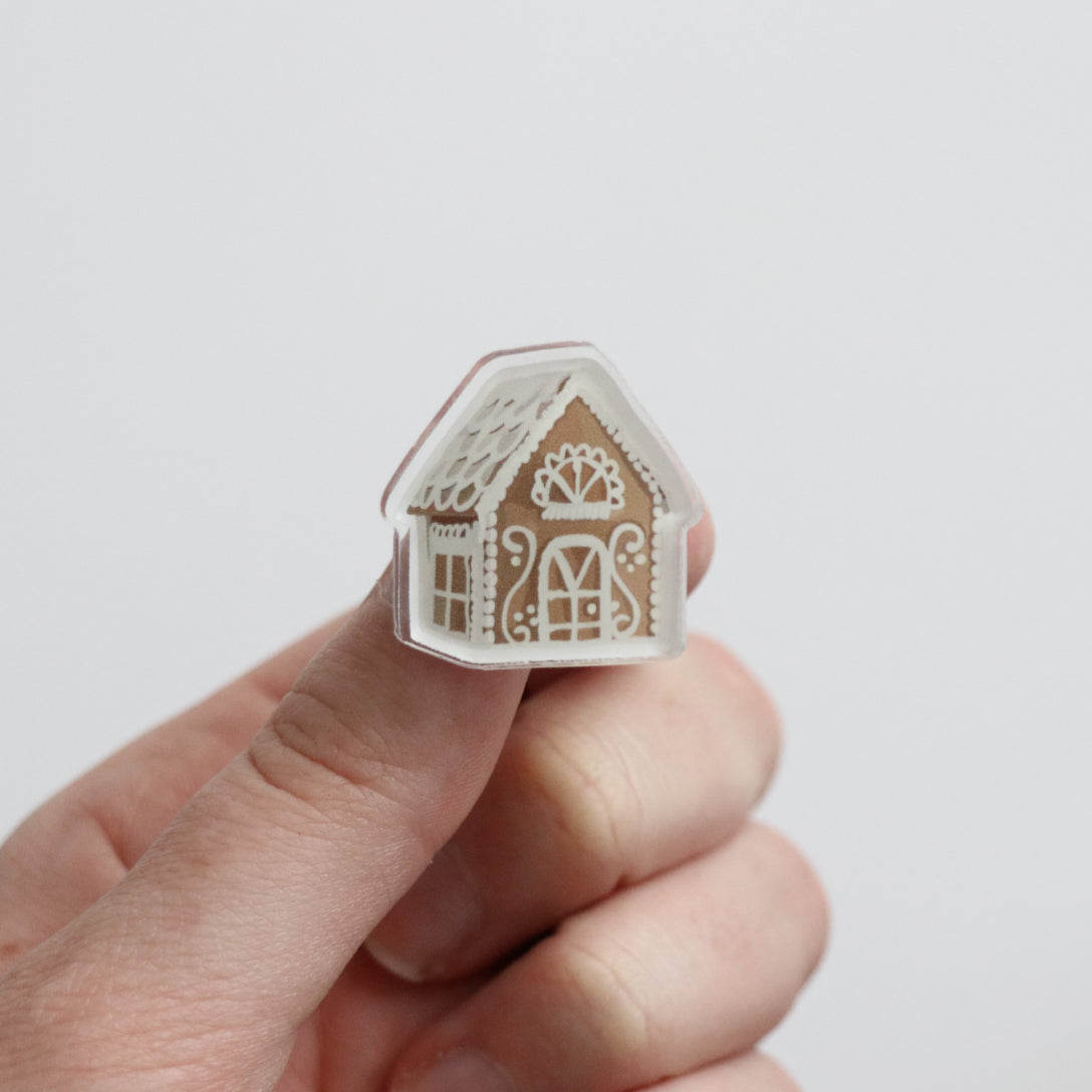 Gingerbread House Acrylic Pin